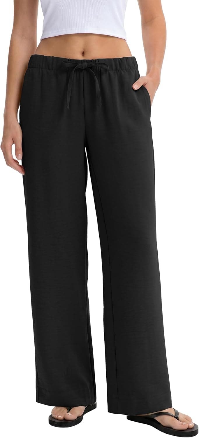 Produit : Abonlen — pantalon femme jambes larges, crêpe, poches — Amazon.ca