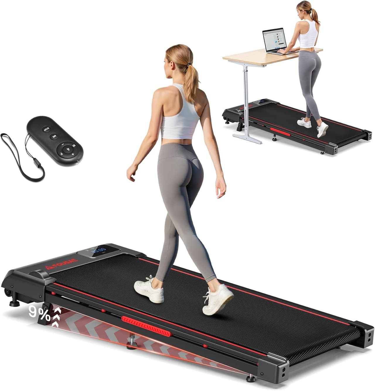 Produit : FOUSAE — tapis de marche 3-en-1, 2,5 CV, inclinaison 9 % — Amazon.ca